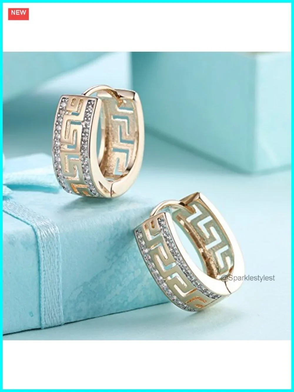 14K Gold Plated Cubic Zirconia Huggie Hoop Earrings